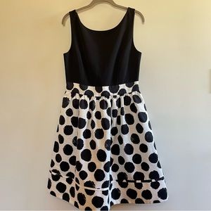 Eliza J black and white polka dotted dress size 10, 50’s and 60’s retro style